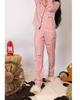 Pijama Feminino Americano Longo Listrado Vacas