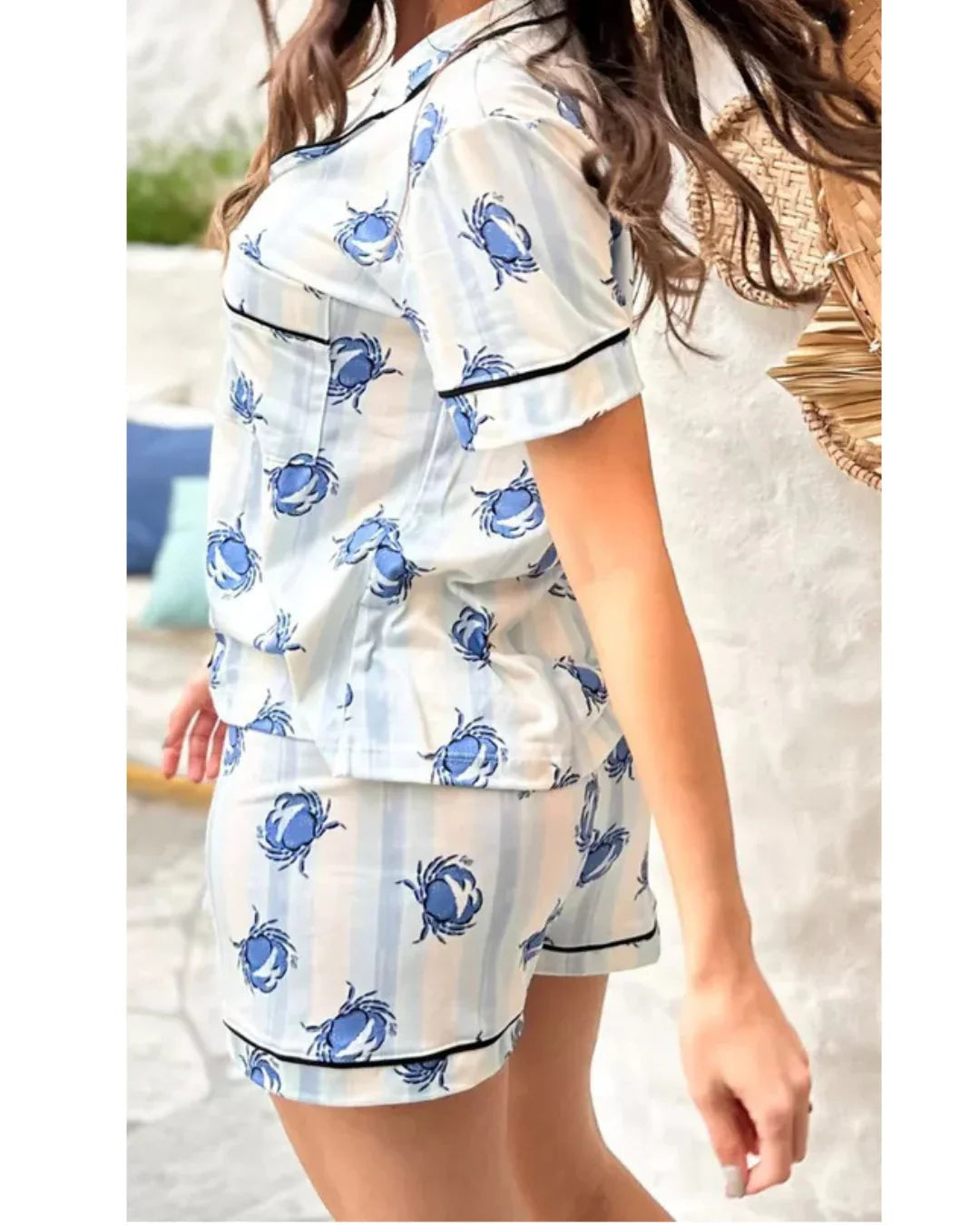 Pijama Feminino Americano Curto Caranguejo