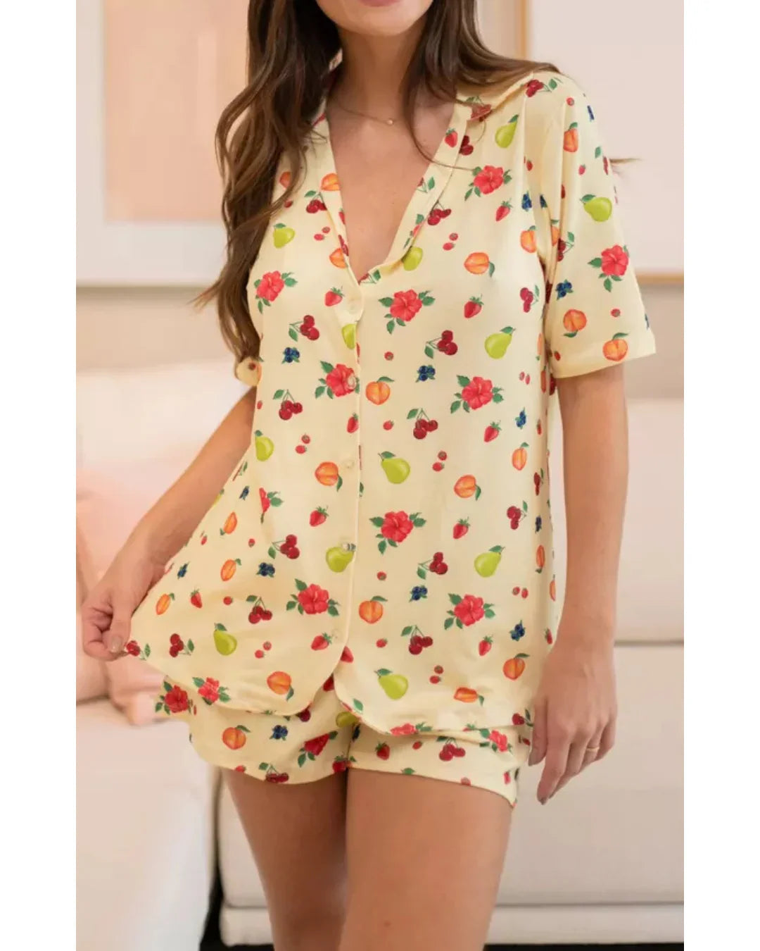 Pijama Feminino Americano Curto Frutinhas
