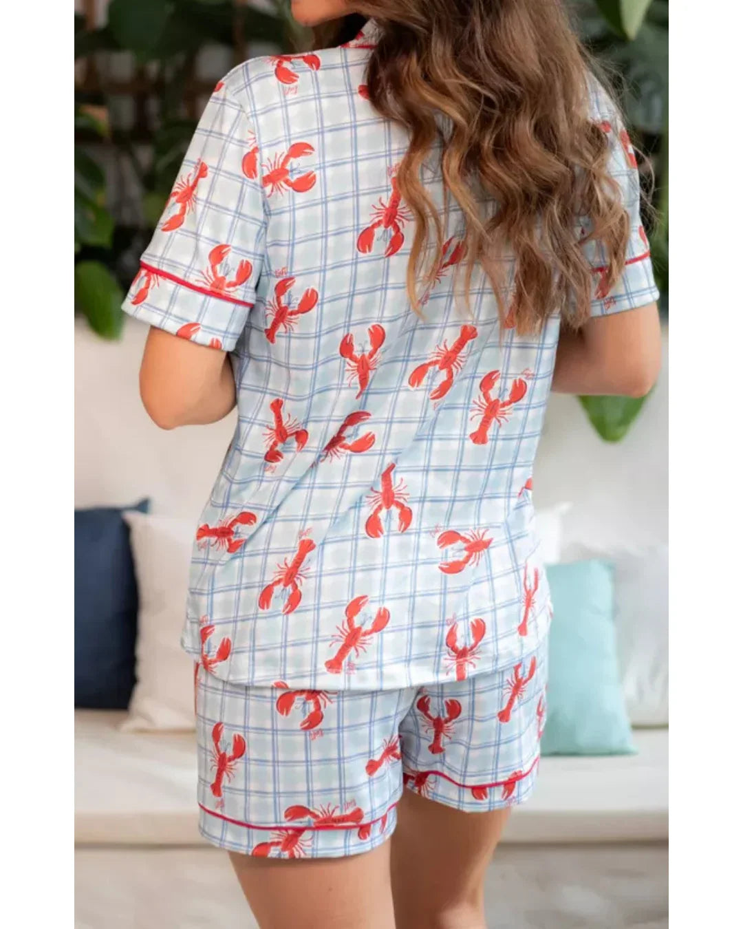 Pijama Feminino Americano Curto Lagosta