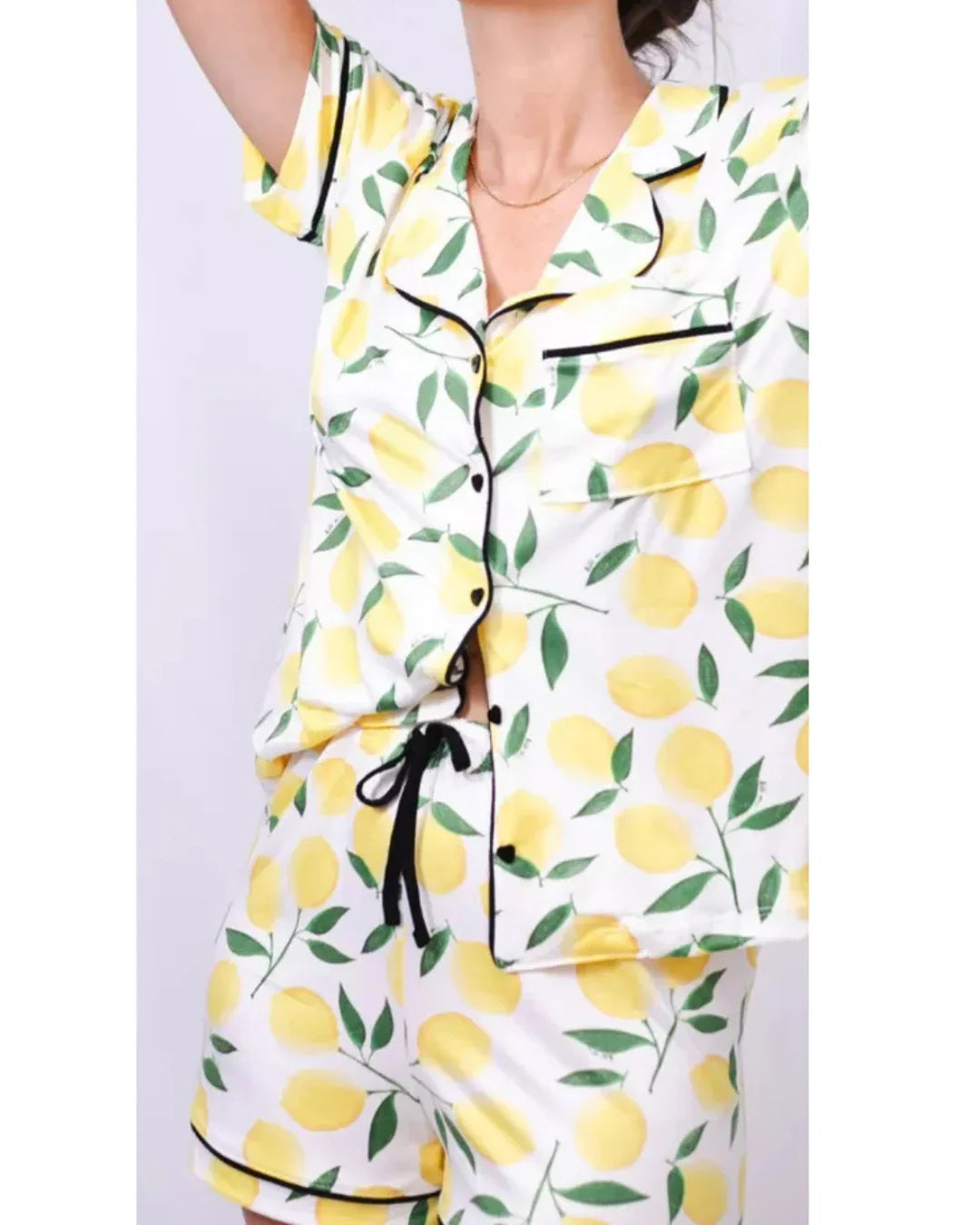 Pijama Feminino Americano Curto Agda Limão Siciliano