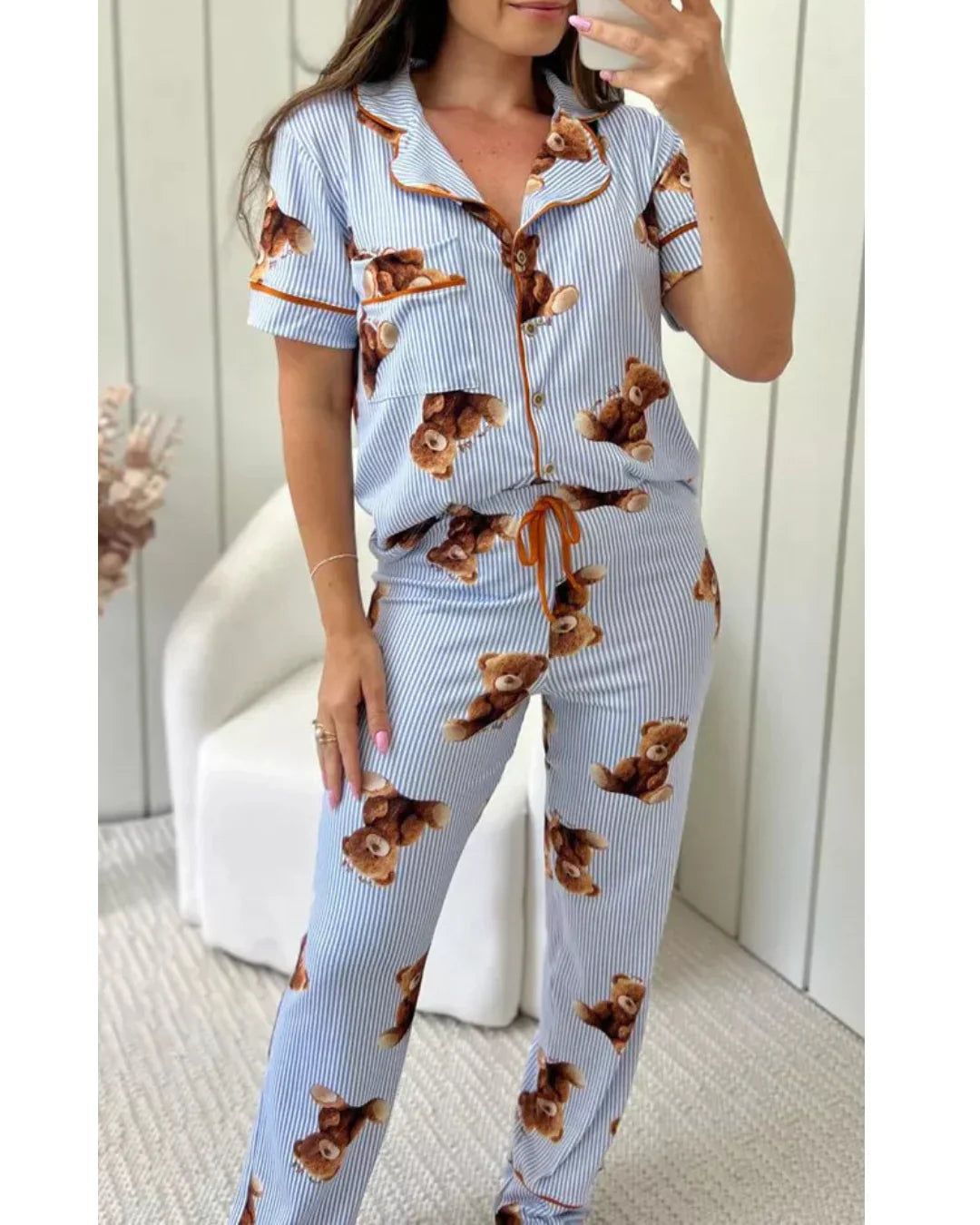 Pijama Feminino Americano Meia Estação New Bear Ursos