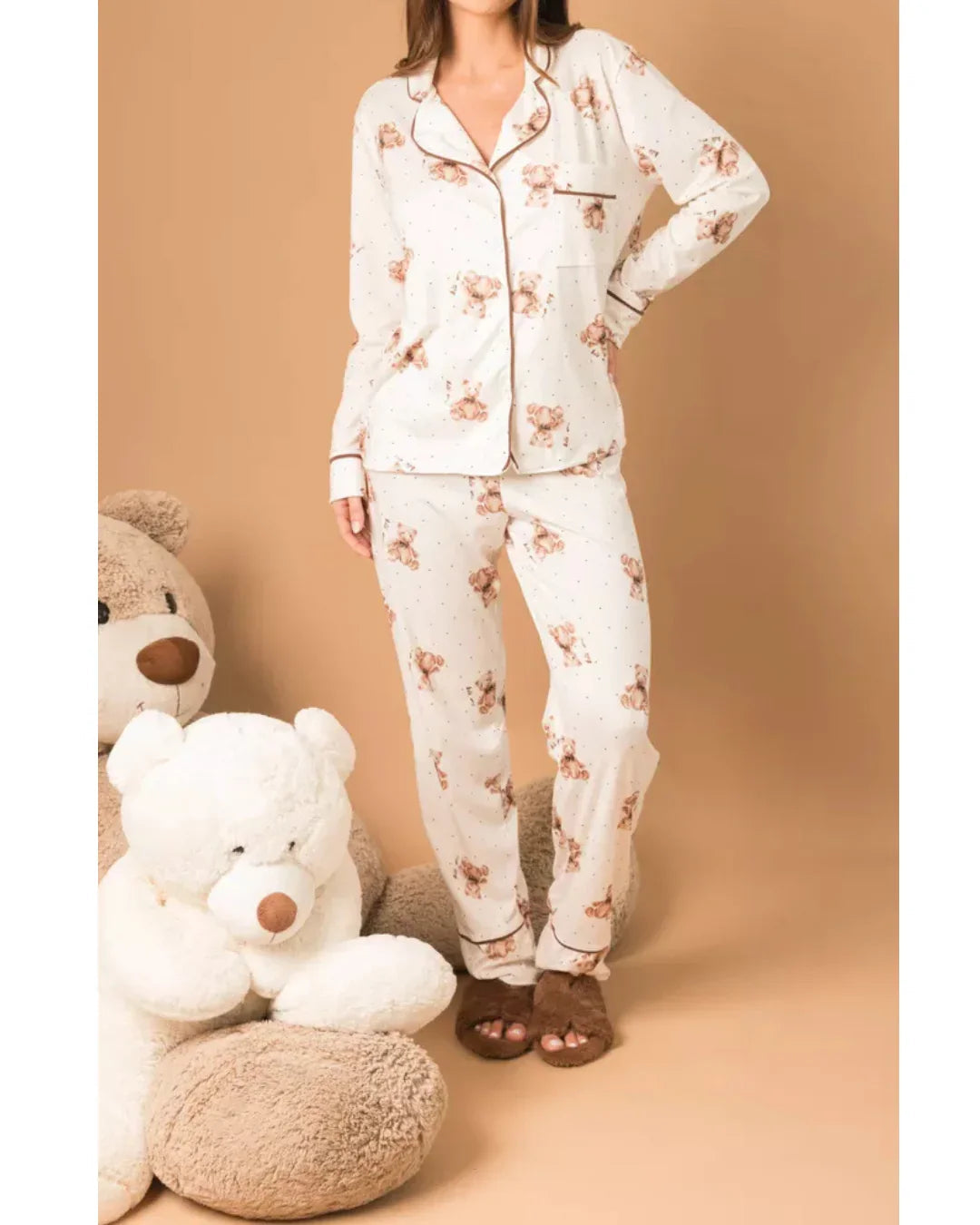 Pijama Feminino Americano Longo Ursos Poás
