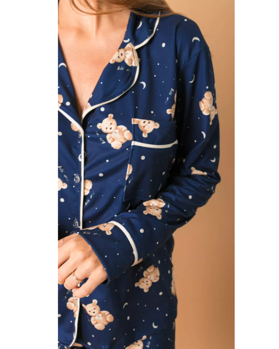 Pijama Feminino Americano Longo Ursos Lua
