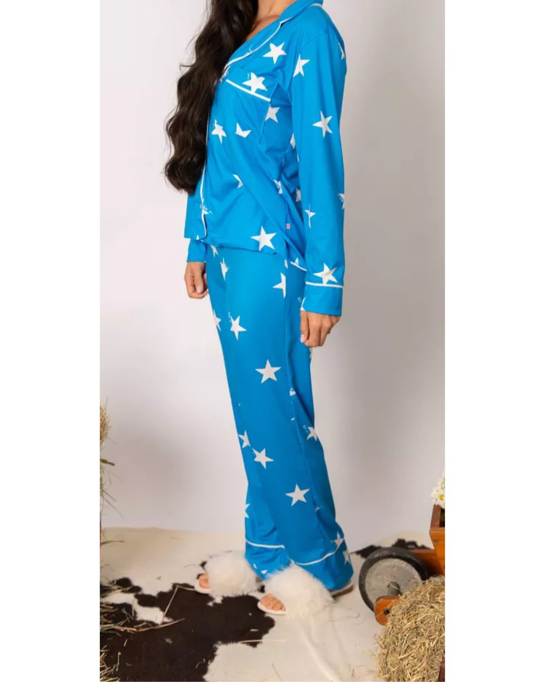 Pijama Feminino Americano Longo Estrelas