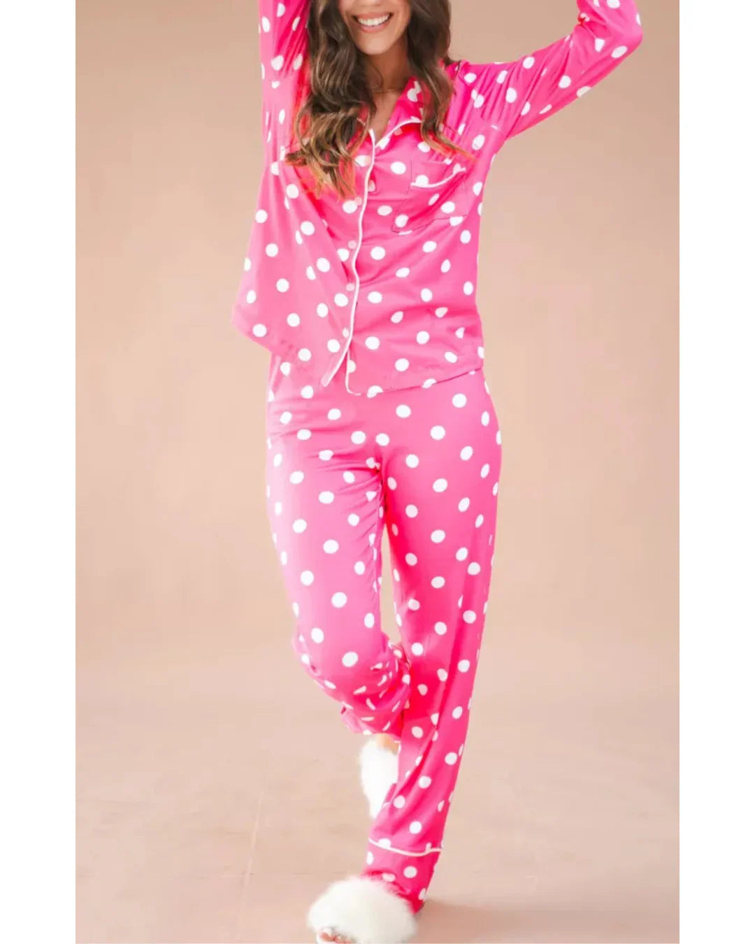 Pijama Feminino Americano Longo Pink Poás