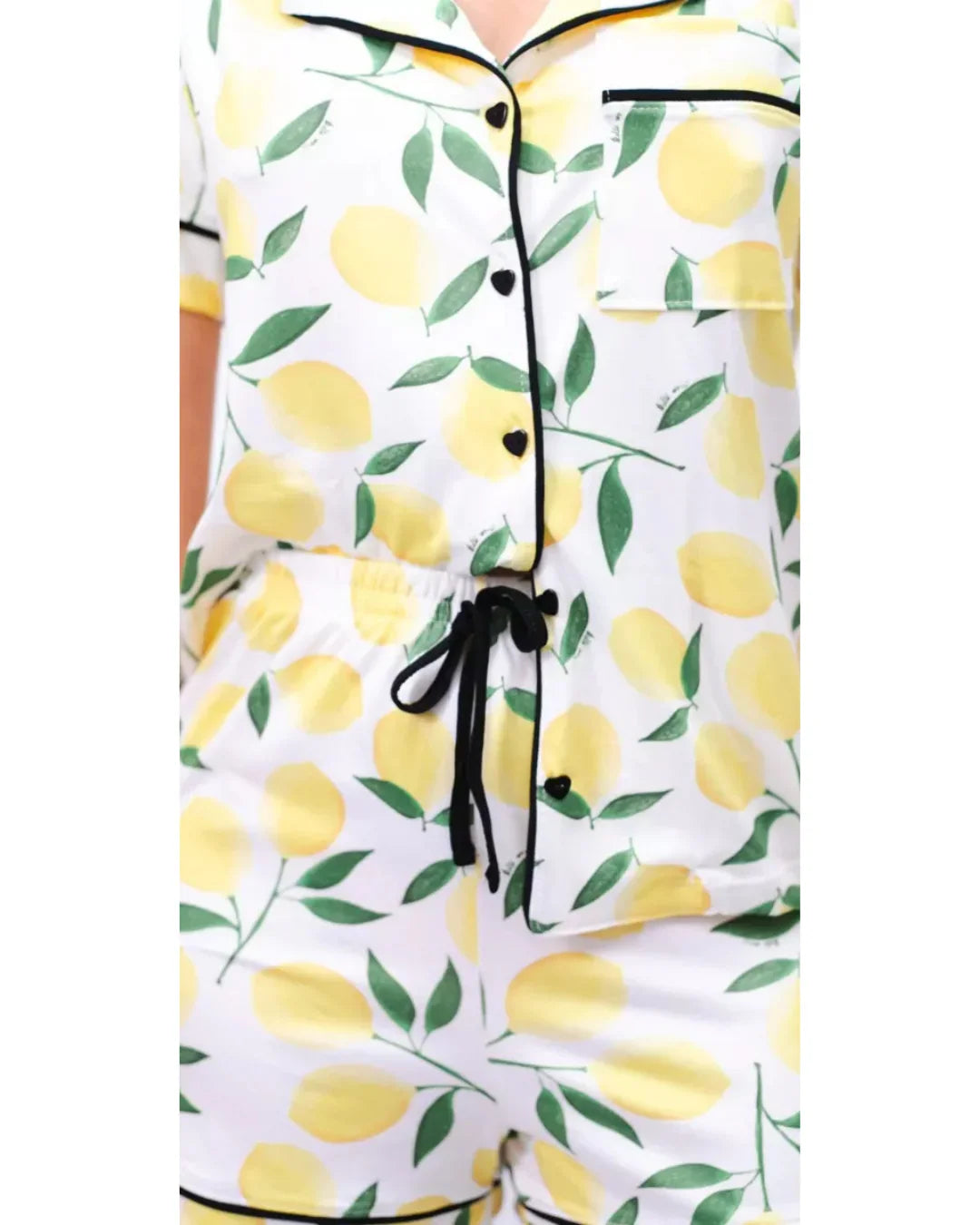 Pijama Feminino Americano Curto Agda Limão Siciliano