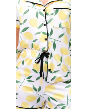 Pijama Feminino Americano Curto Agda Limão Siciliano