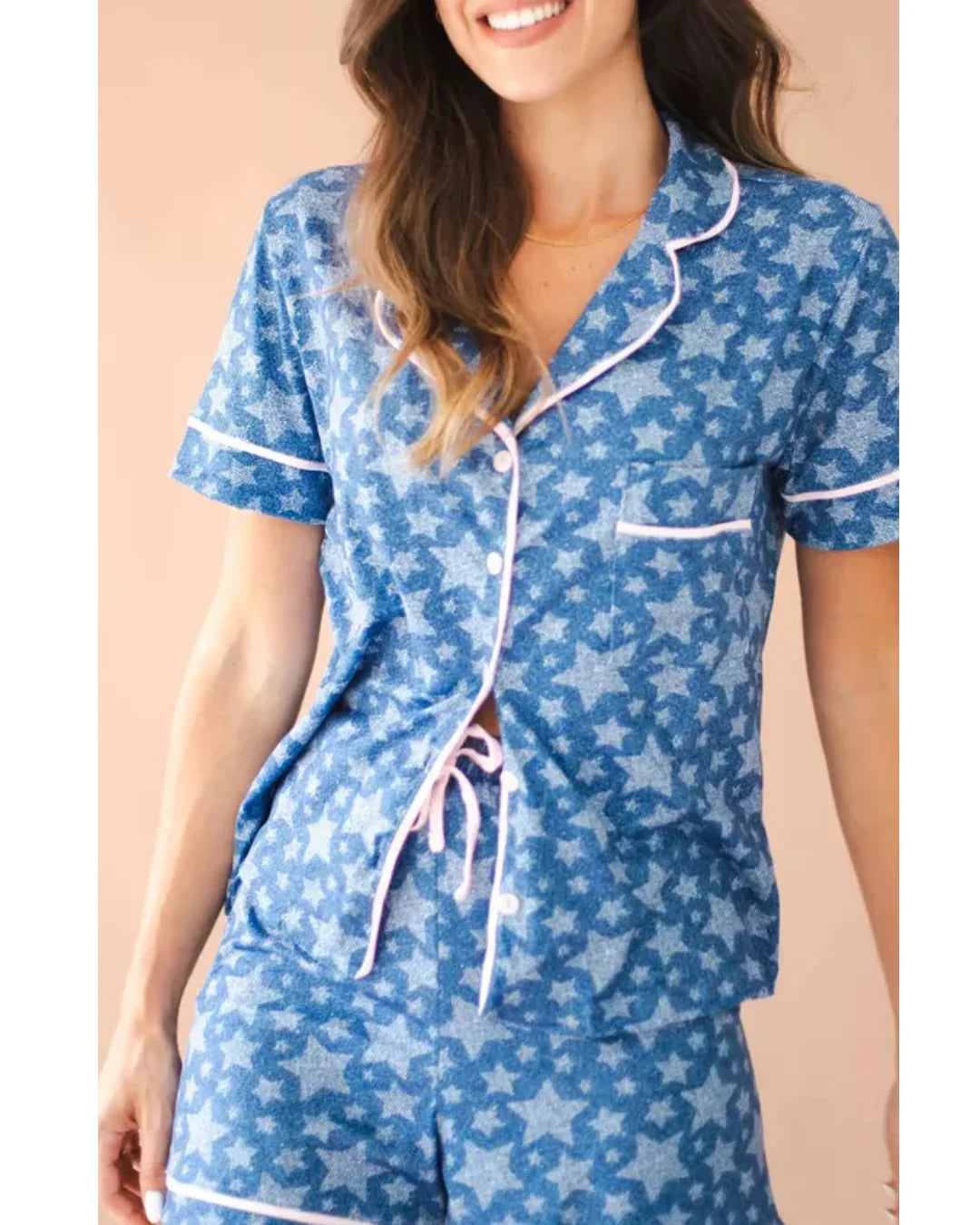 Pijama Feminino Americano Curto Agda Stars