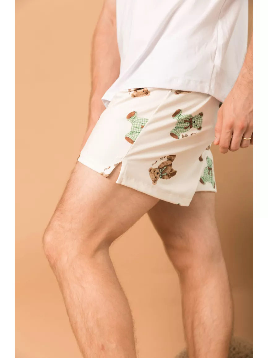 Pijama Masculino Curto Ursos Verde