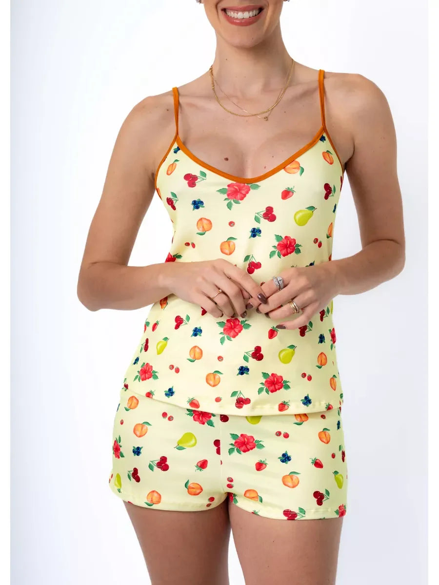 Pijama Curto Alcinha Frutinhas
